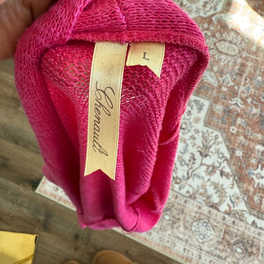 Chenault Vibrant Pink Open-Front Cardigan. - Picture 5 of 8